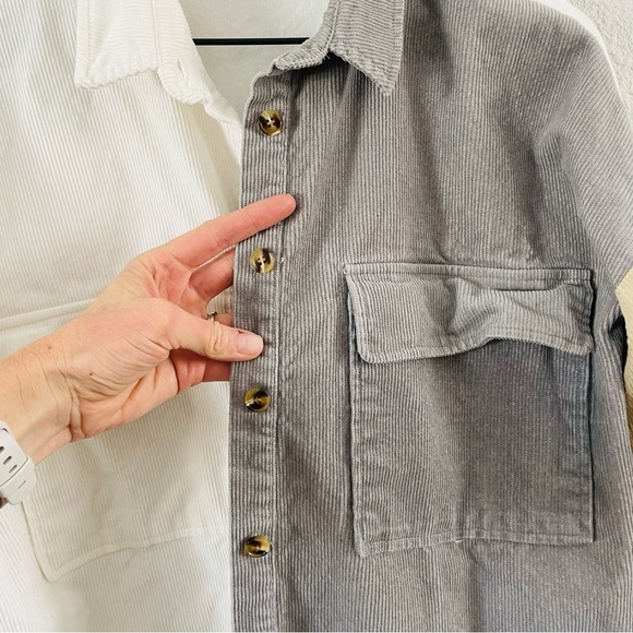 ACOA Corduroy Colorblock Oversized Shirt / Shacket - Picture 5 of 13